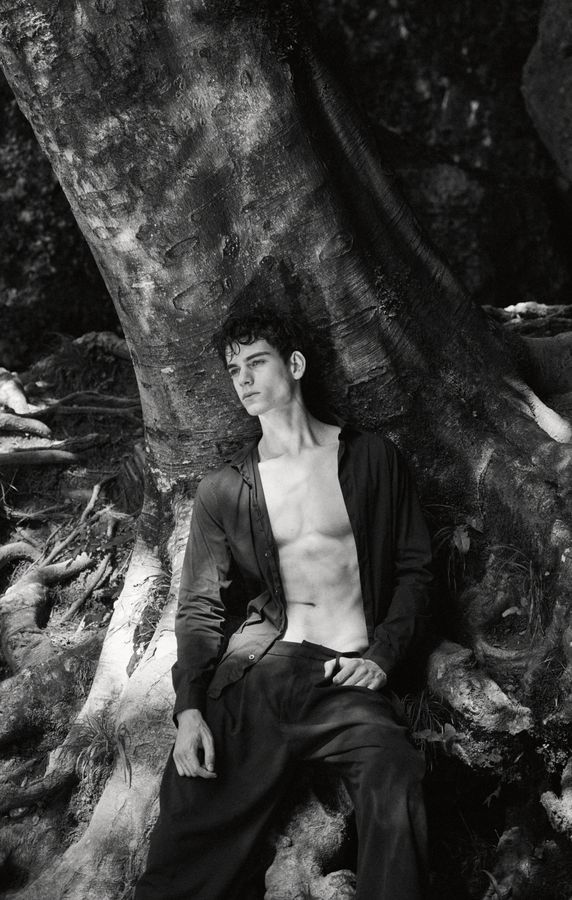 Jan — black and white, tree roots