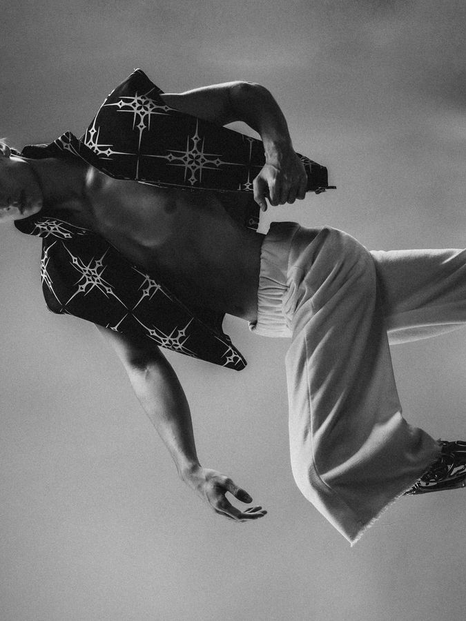 Jan — black and white, in motion