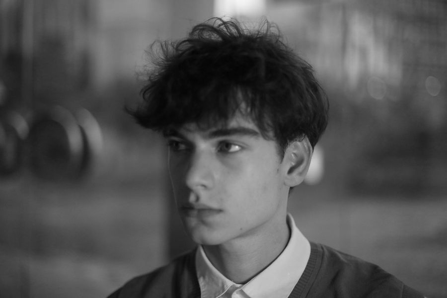 Jan — black and white, close-up